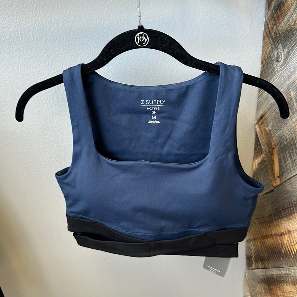 NWT- Z Supply Active That’s A Wrap Bra in Midnight Navy